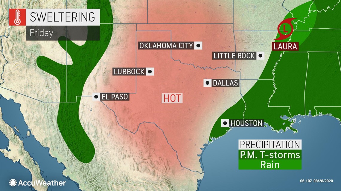 Heat Humidity And Thunderstorms To Plague Area Of Gulf Coast Impacted By Laura 12news Com