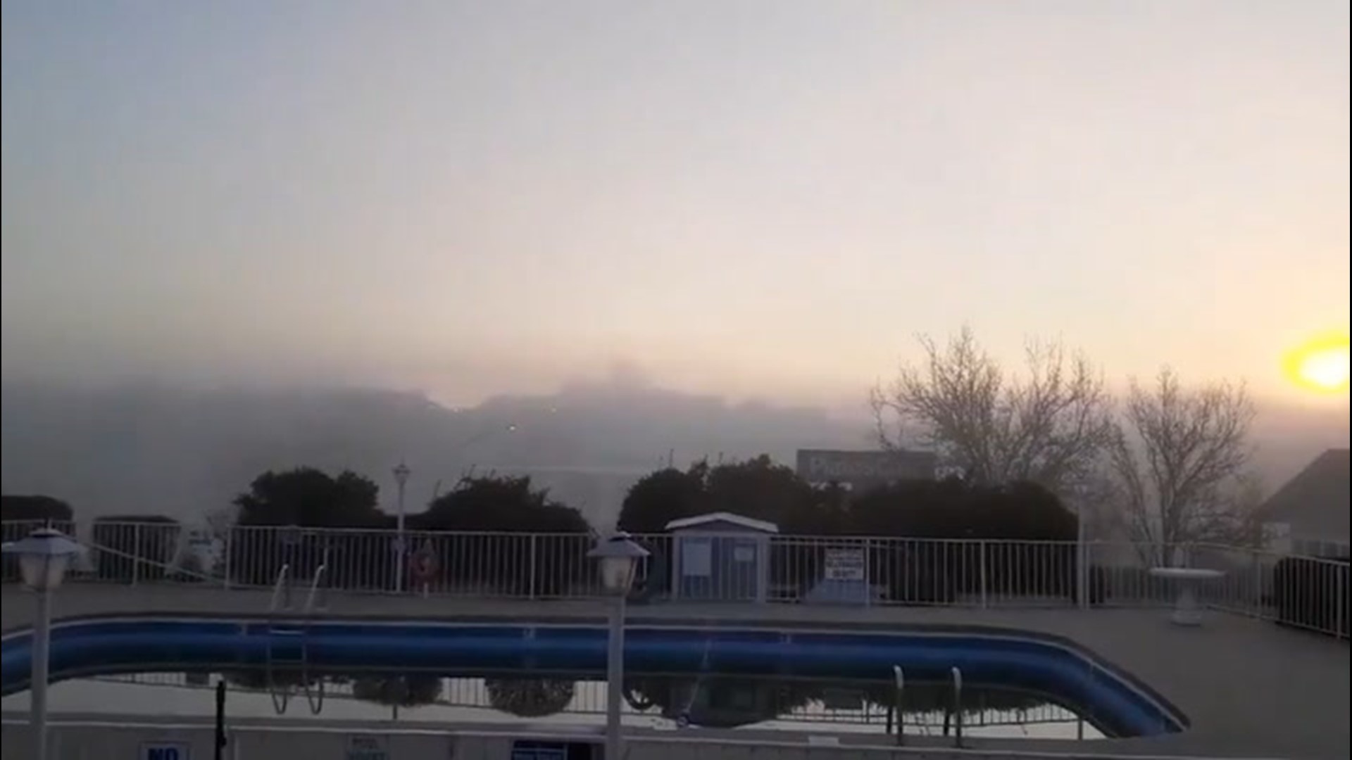 On Saturday, Nov. 28, residents of Branson, Missouri, woke up to heavy fog as the sun rose.