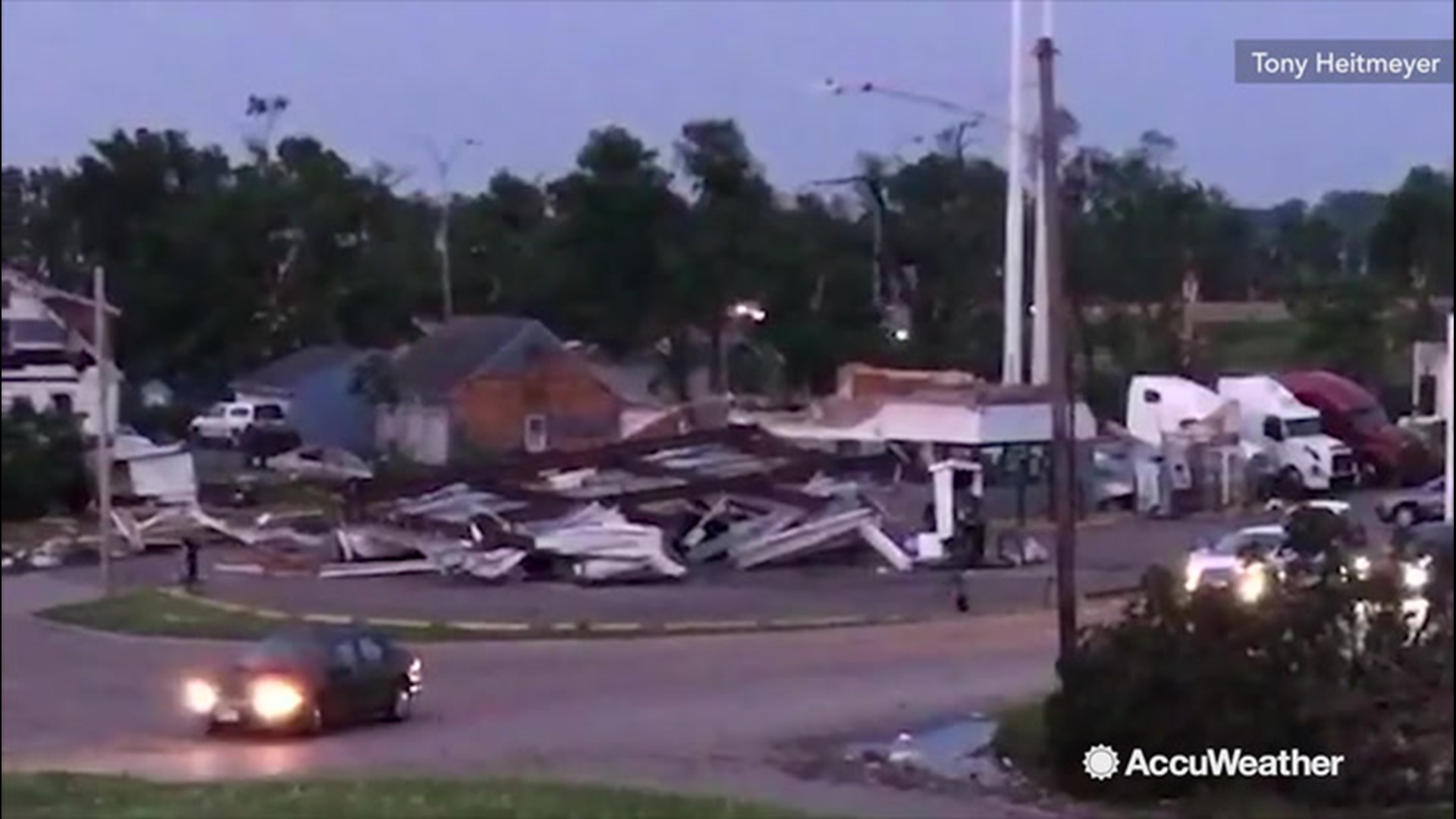 Footage of terrible damage in Dayton, Ohio on May 28, caused by a tornado.