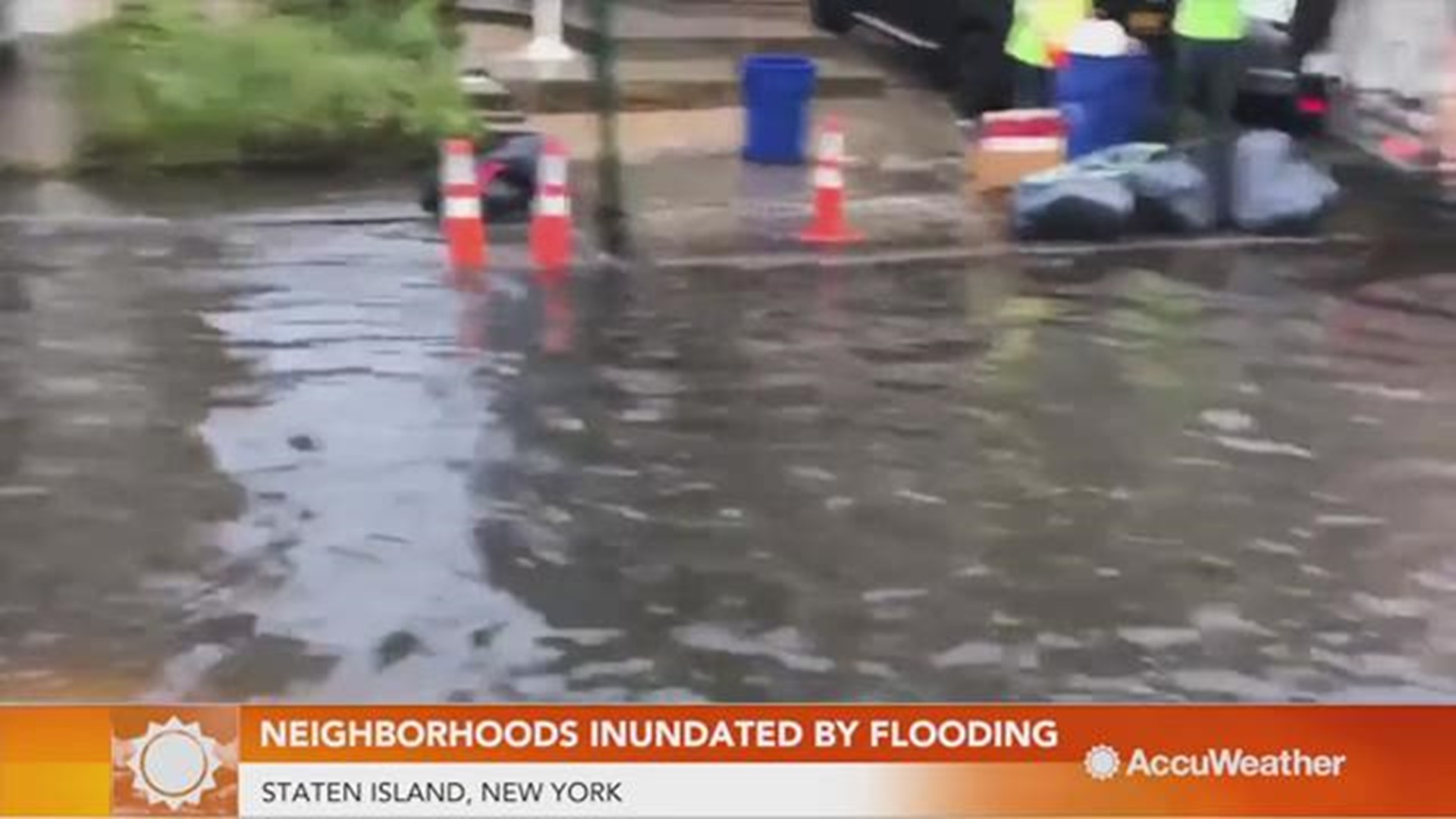 AccuWeather reporter Dexter Henry spoke to some residents of Staten Island, New York, who are dealing with significant street flooding across several neighborhoods.