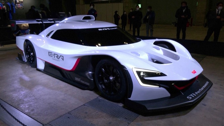This is Suburu's STI E-RA, the All-Electric Race Car of the Future