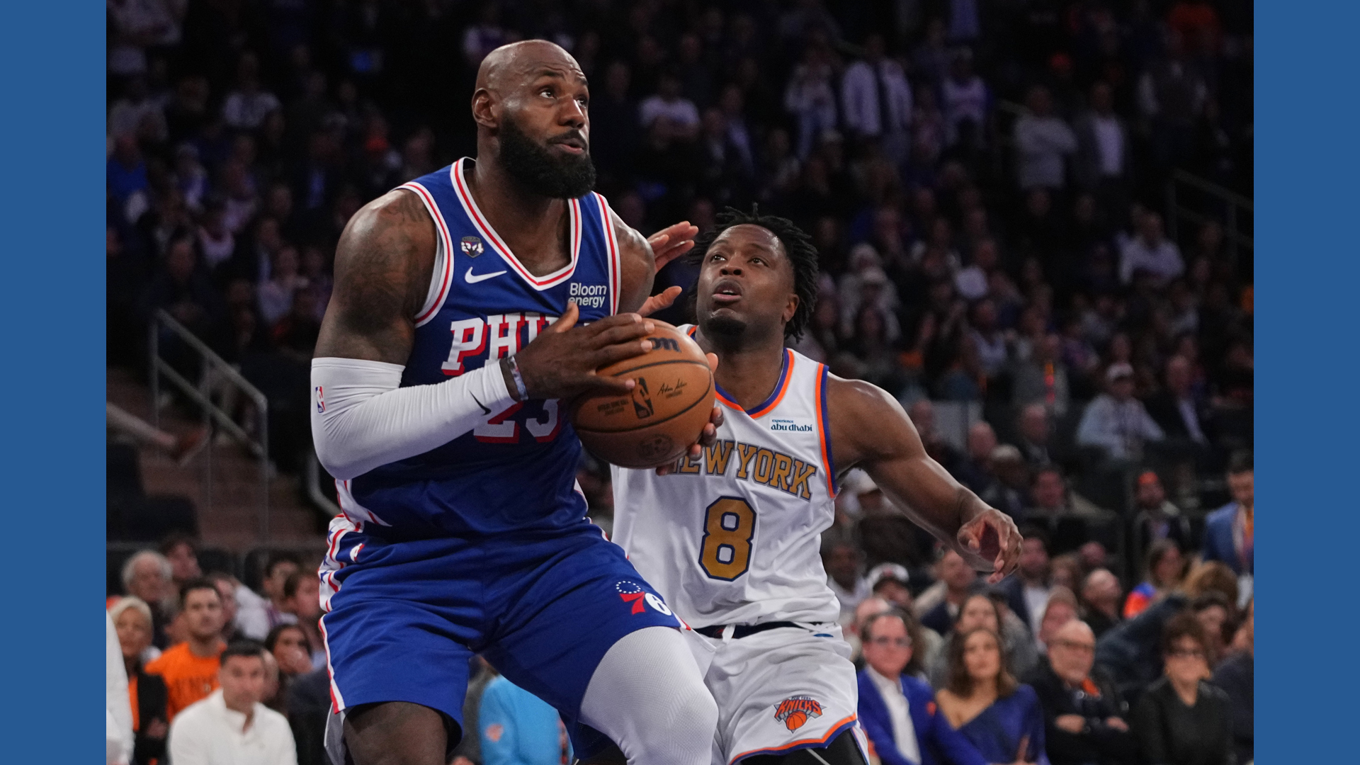Add 106 76ers rally past Knicks 106-100 as LeBron James and Jaylen Brown debut ...