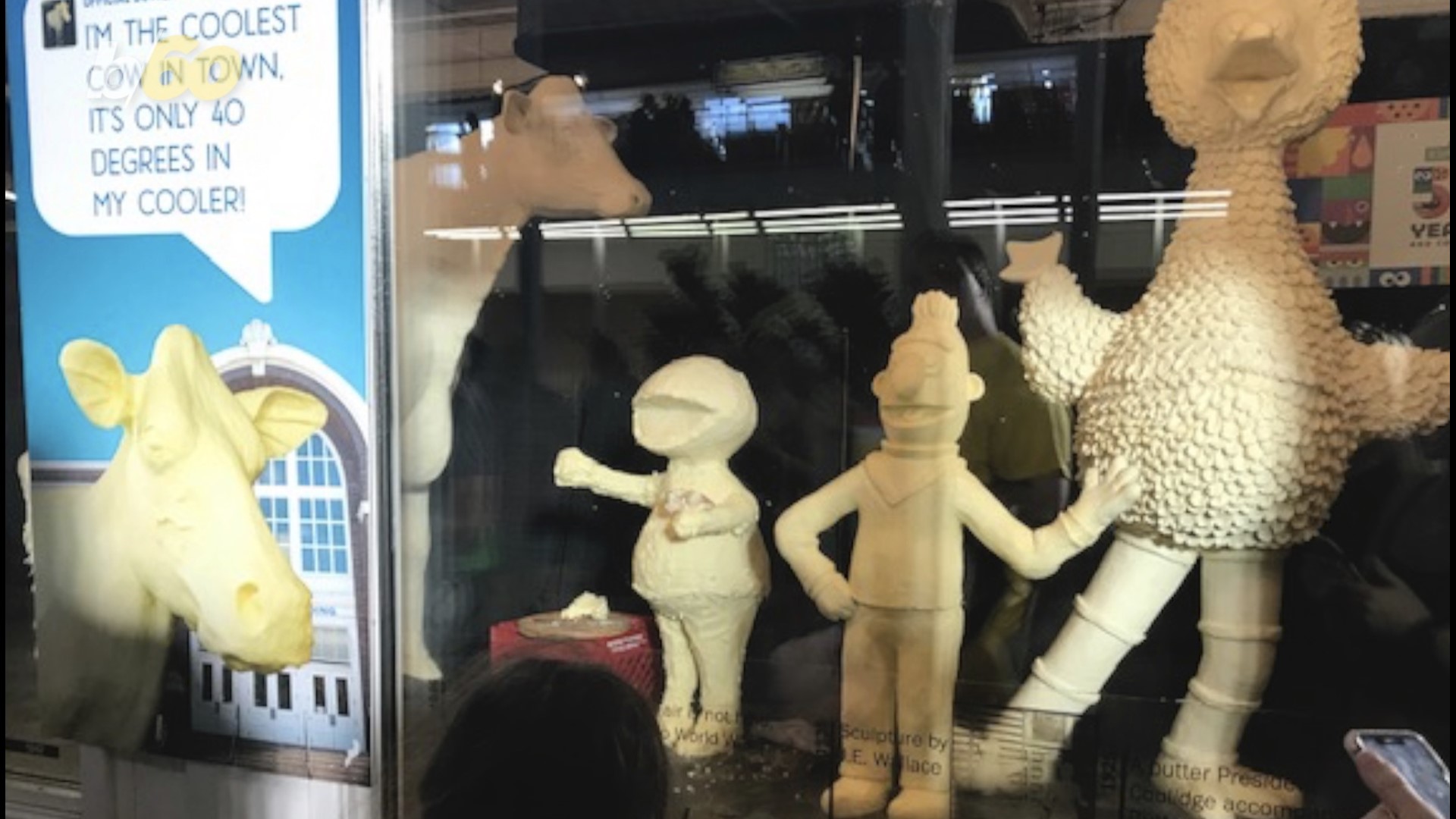 Hopefully a 'sunny day' won't melt these guys away! Because this year, the Iowa State Fair's iconic 'butter cow' was joined by a few friends visiting from Sesame Street.