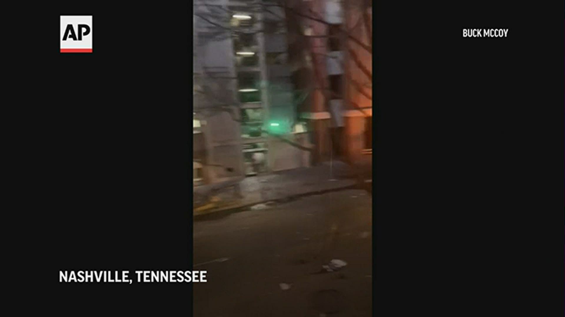 Buck McCoy, who lives near where an explosion occurred in downtown Nashville, posted videos that showed water pouring down the ceiling of his home.