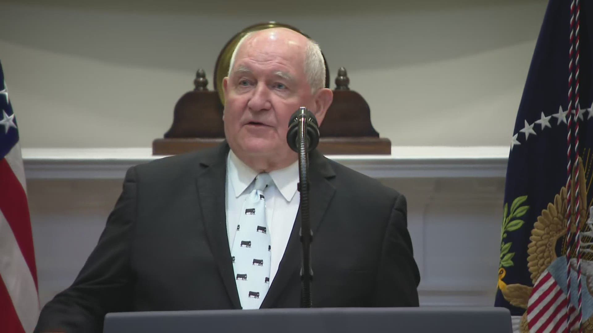 Coronavirus-related closures and slowdowns at meat processing plants have caused a backlog of pigs with no where to go, Secretary Perdue addresses aid to farmers.