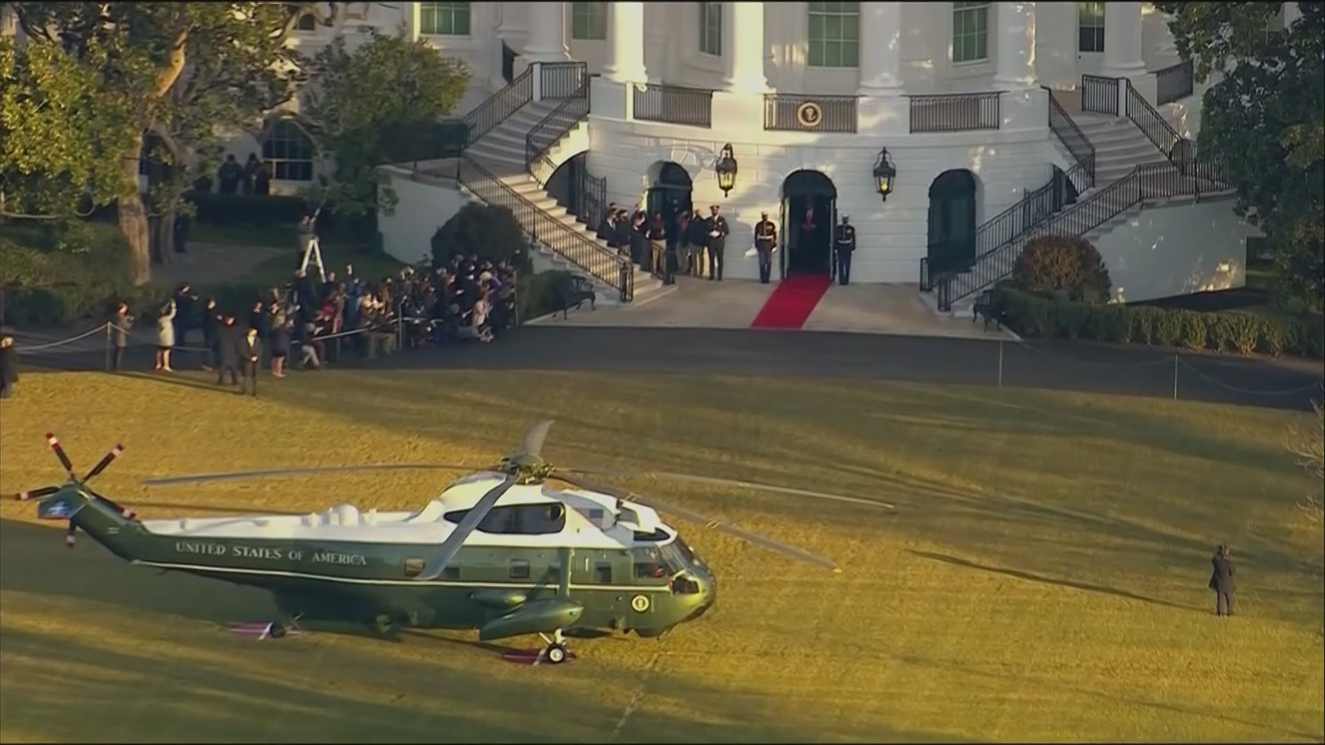 Trump emerged from the building Wednesday morning and strode across the South Lawn to board Marine One. He said, “It’s been a great honor, the honor of a lifetime.”