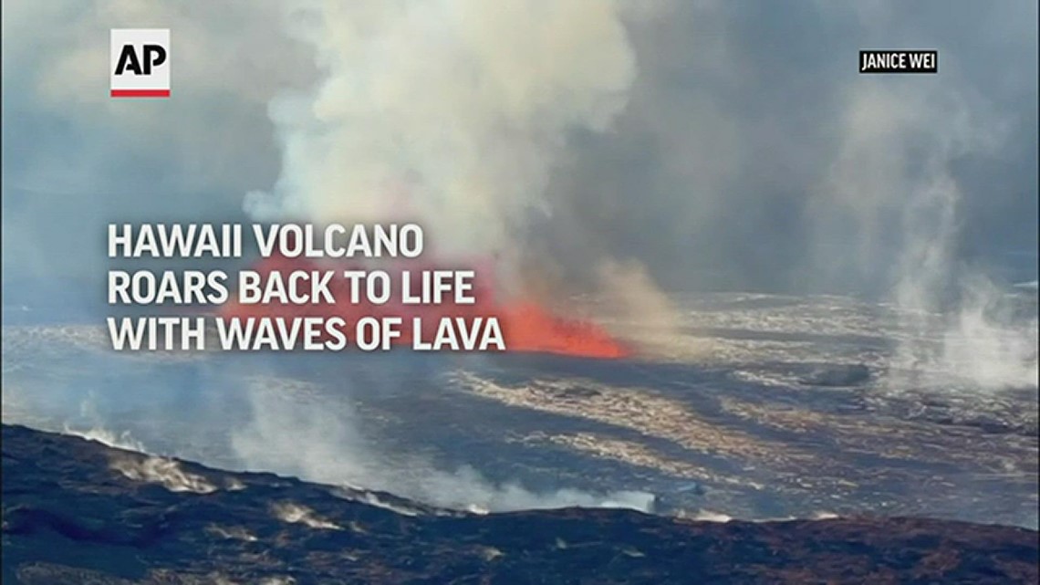 Hawaii volcano roars back to life with waves of lava