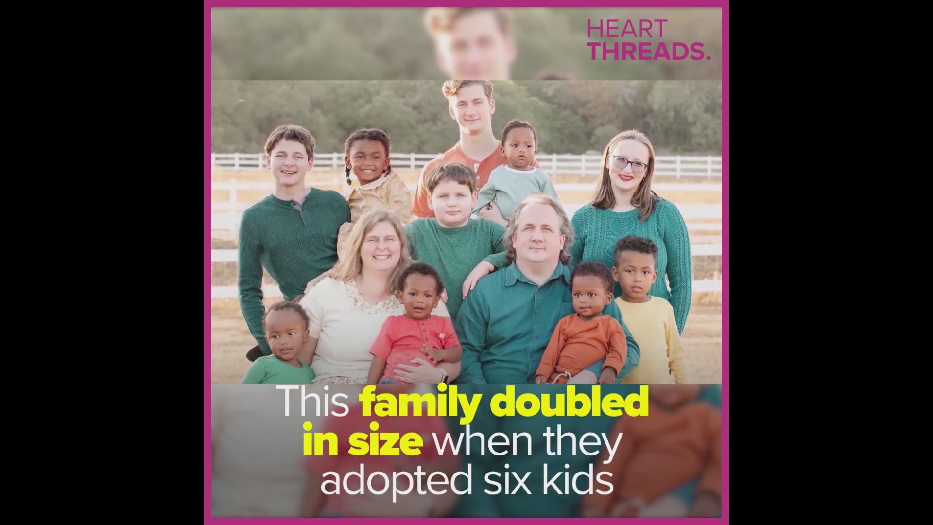 This family 'doubled their flock' when they adopted six kids.