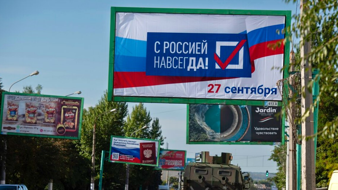 Wilayah Ukraina yang dikuasai Moskow memilih apakah akan bergabung dengan Rusia