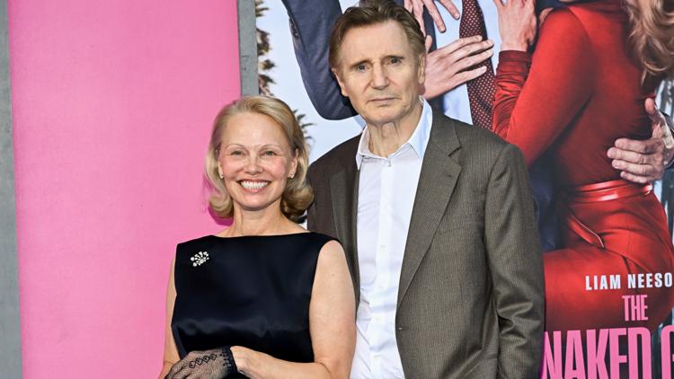 Pamela Anderson and Liam Neeson's rumored romance approved by actor's son | 12news.com
