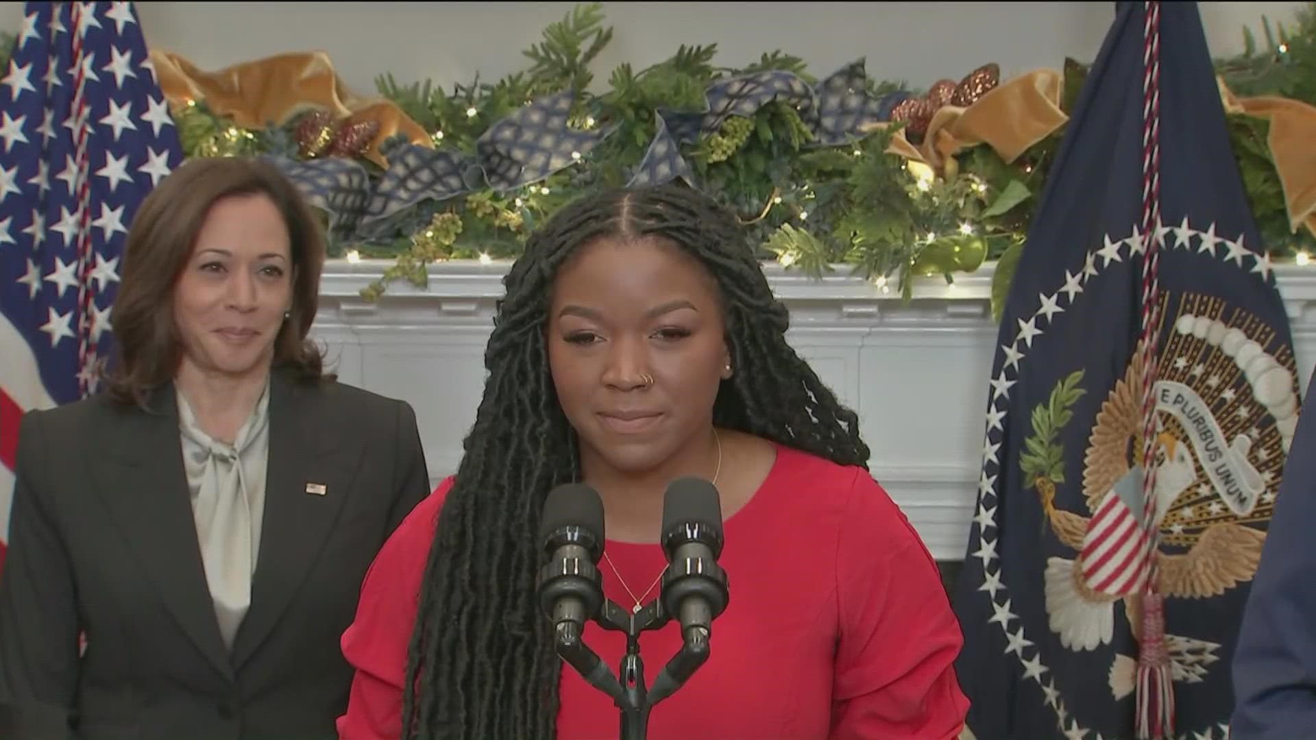 Cherelle Griner, the wife of Brittney Griner, spoke Thursday at the White House after the WNBA star was released in a prisoner swap with Russia.