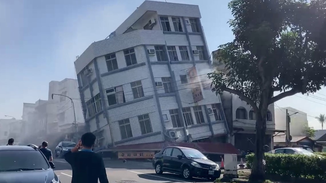 Strong earthquake rocks Taiwan, collapsing buildings