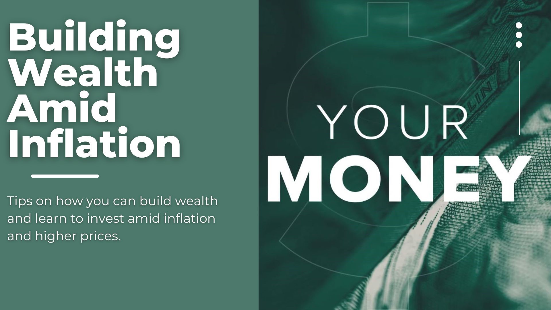 Looking at ways you can build wealth amid inflation, from tips on saving and budgeting to how to make smart investments.