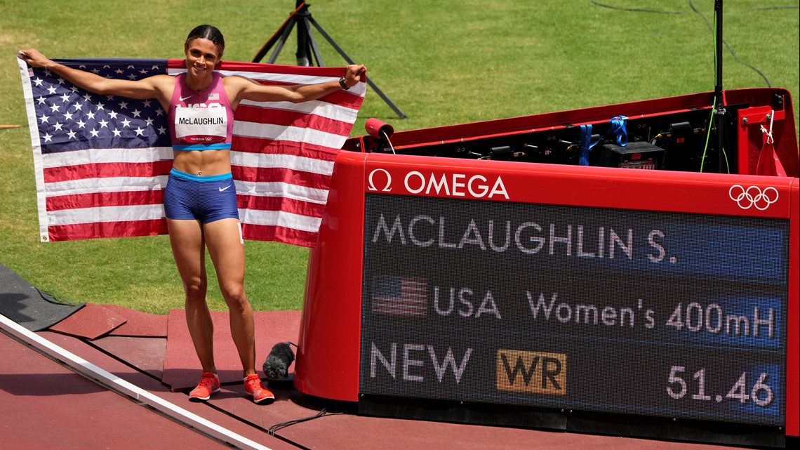 Biles wins bronze, McLaughlin sets 400m hurdles world ...