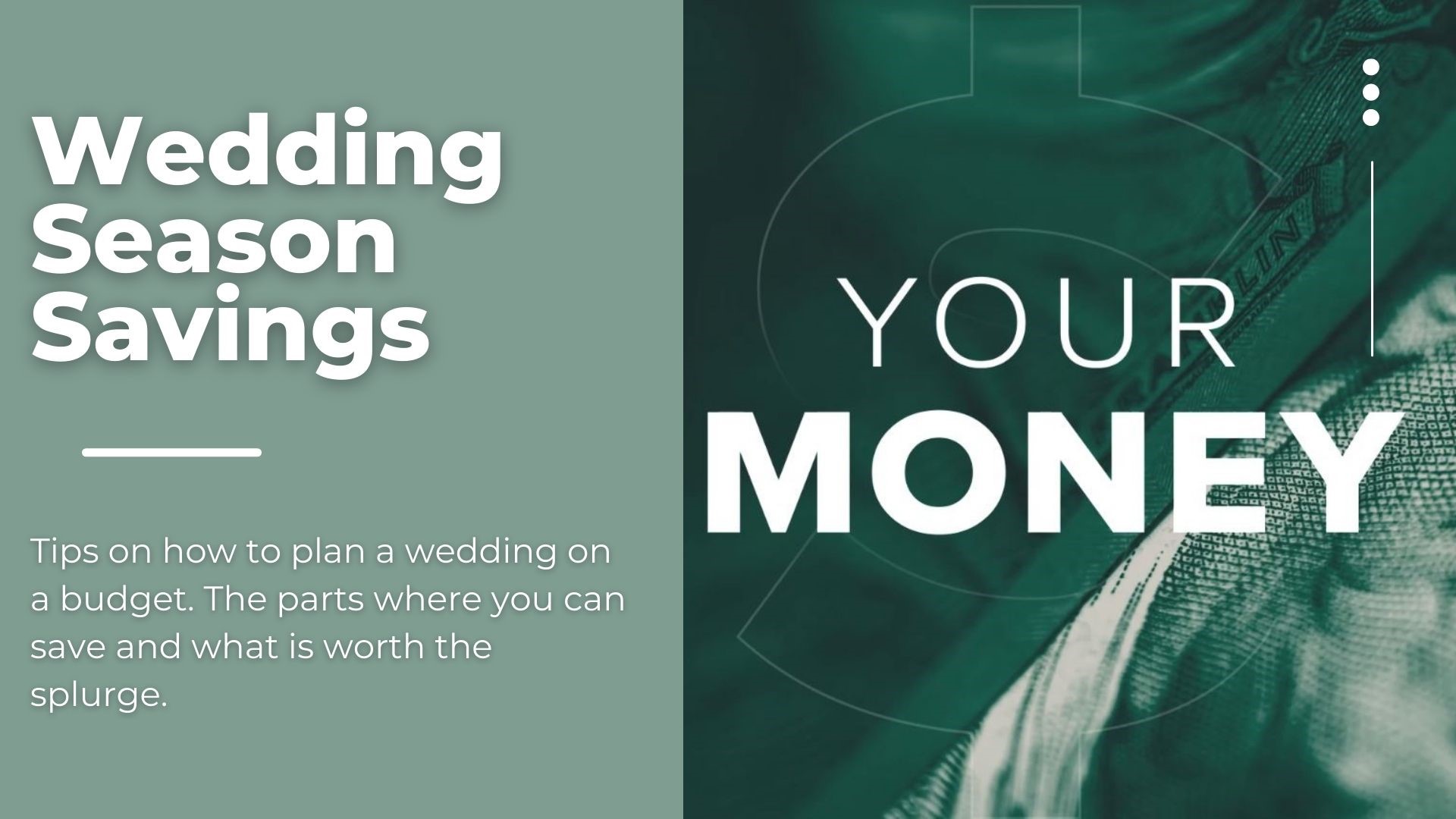 Tips on how to plan a wedding on a budget. The parts where you can save some money and what is worth the splurge.