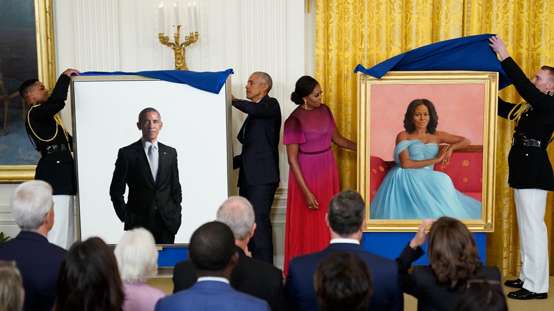 Ini dia: Obama mengungkap potret Gedung Putih mereka