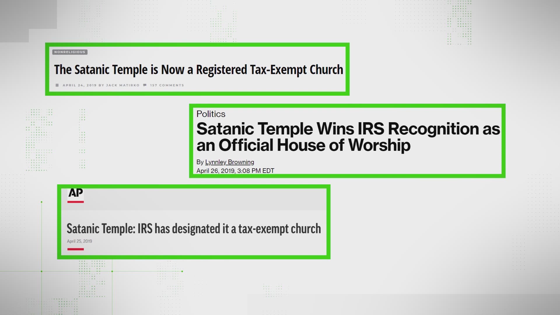 While the idea of the government recognizing a Satanic Temple as a church may turn heads, it's actually a fairly normal outcome of tax classifications.