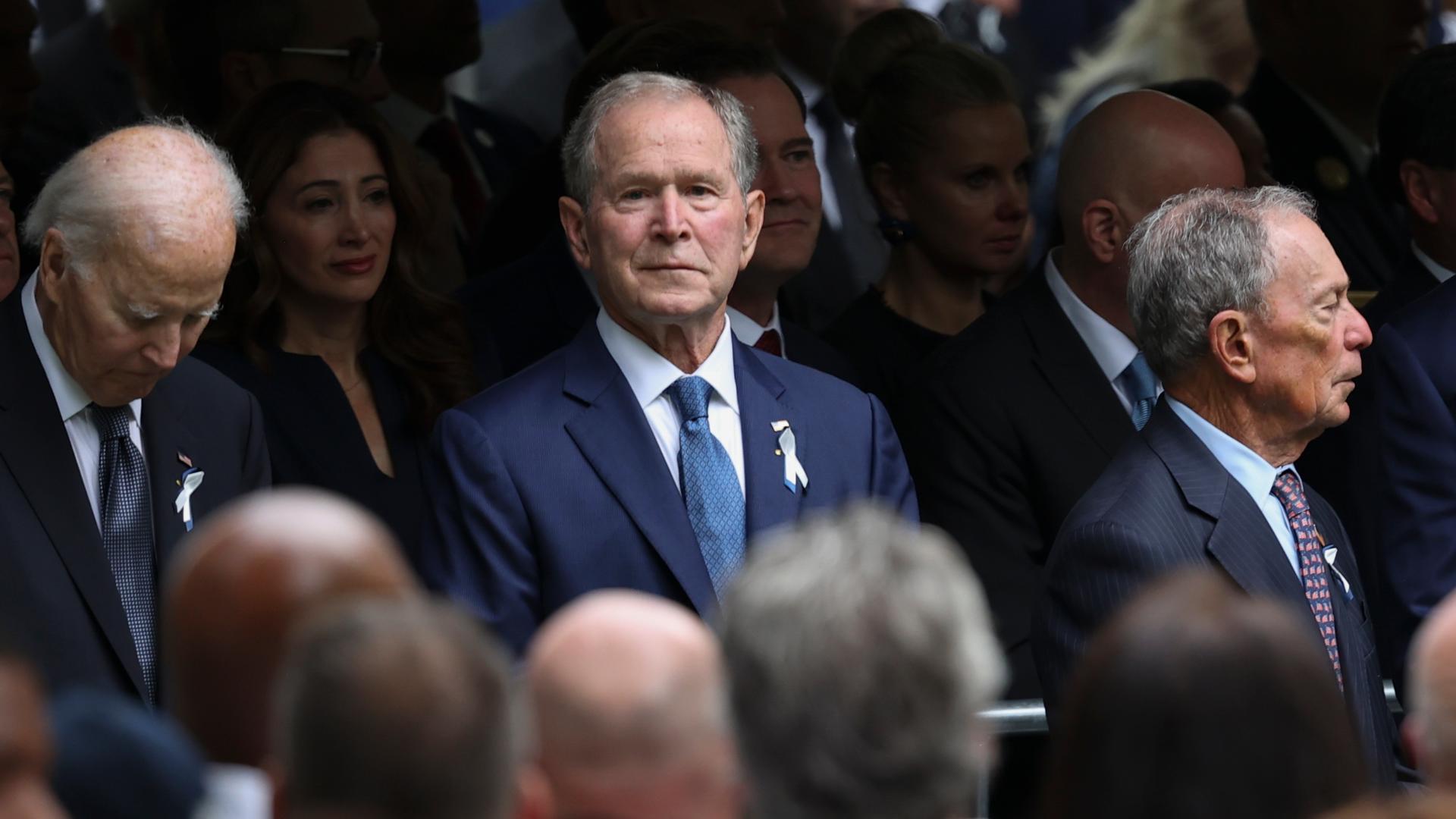 George W. Bush reflects on becoming 'wartime president' 25 years after 9/11 attacks Bush, alongside his national security adviser at the time, Condoleezza Rice, recalled the moments after finding out planes had hit the World Trade Center.