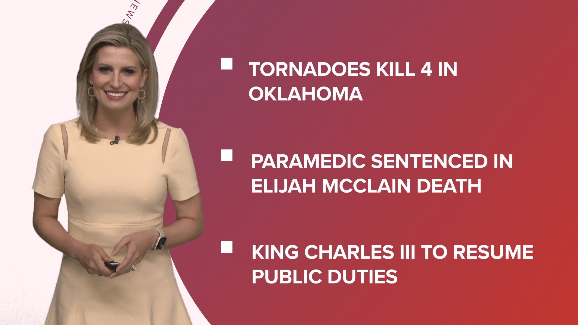 A look at what is happening in the news from deadly tornadoes hit Oklahoma to a second paramedic sentenced in Elijah McClain's death and zebras on the loose.