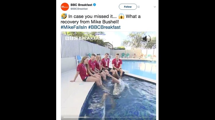 Twitter Ablaze Over BBC Journalist Falling Into Pool During Interview Twitter Ablaze Over BBC Journalist Falling Into Pool During Interview