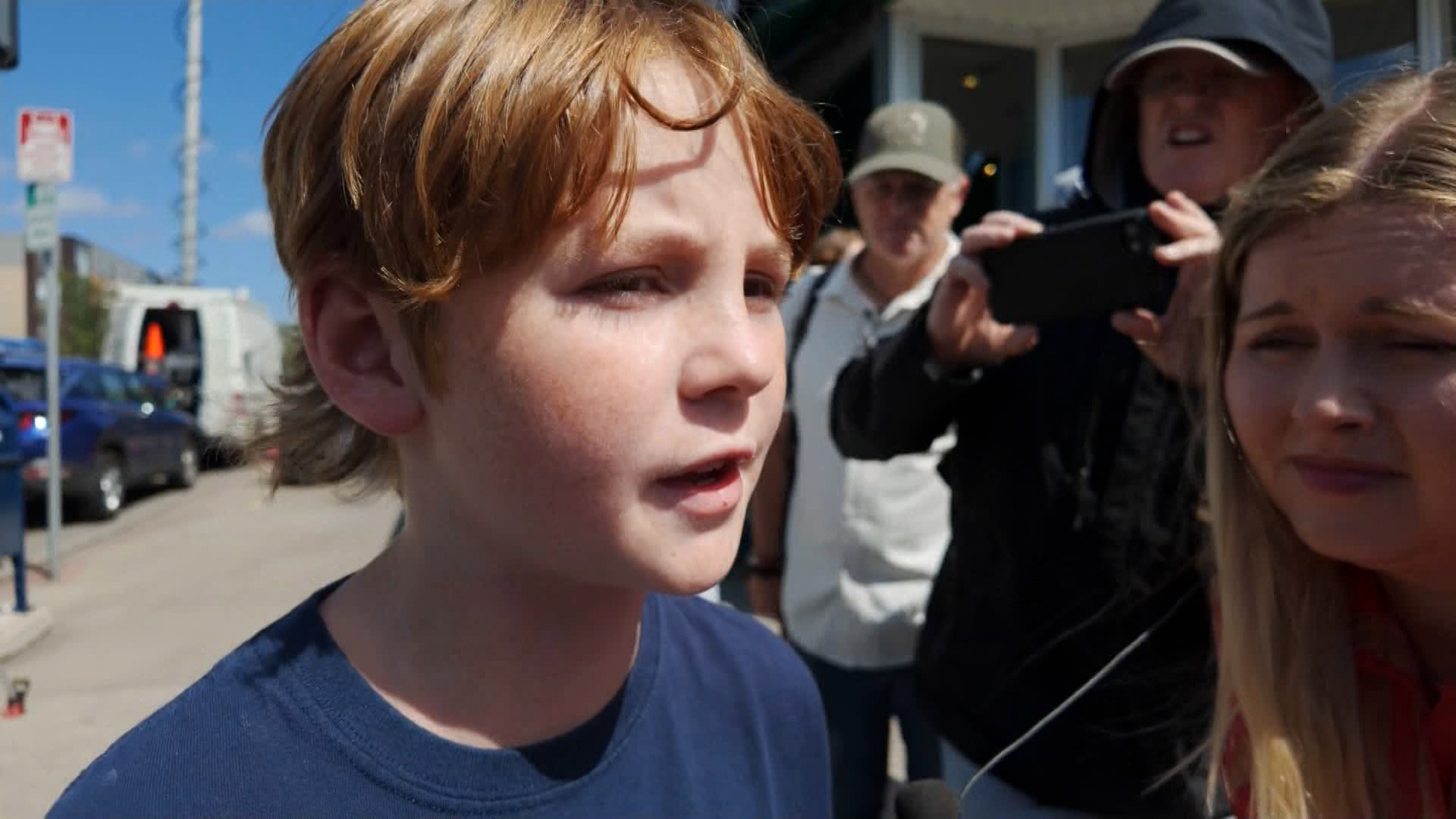 10-year-old Weston Halsne, a 5th grader at Annunciation Catholic School describes the deadly school shooting he witnessed during morning mass.