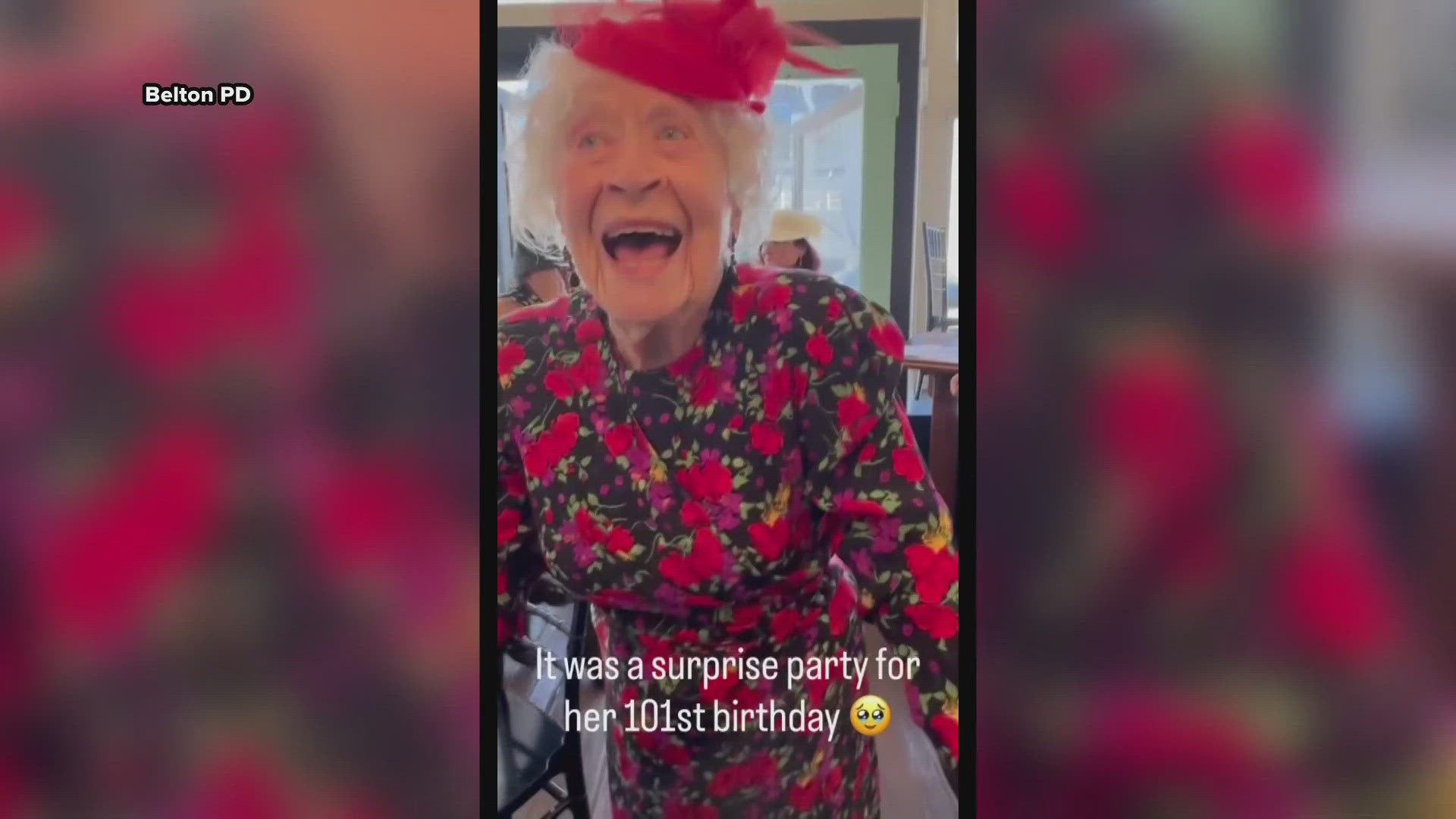 Reason to Smile: Belton Police said Ms. Ferrill recently turned 101, and two officers had the pleasure of welcoming her to a surprise party!