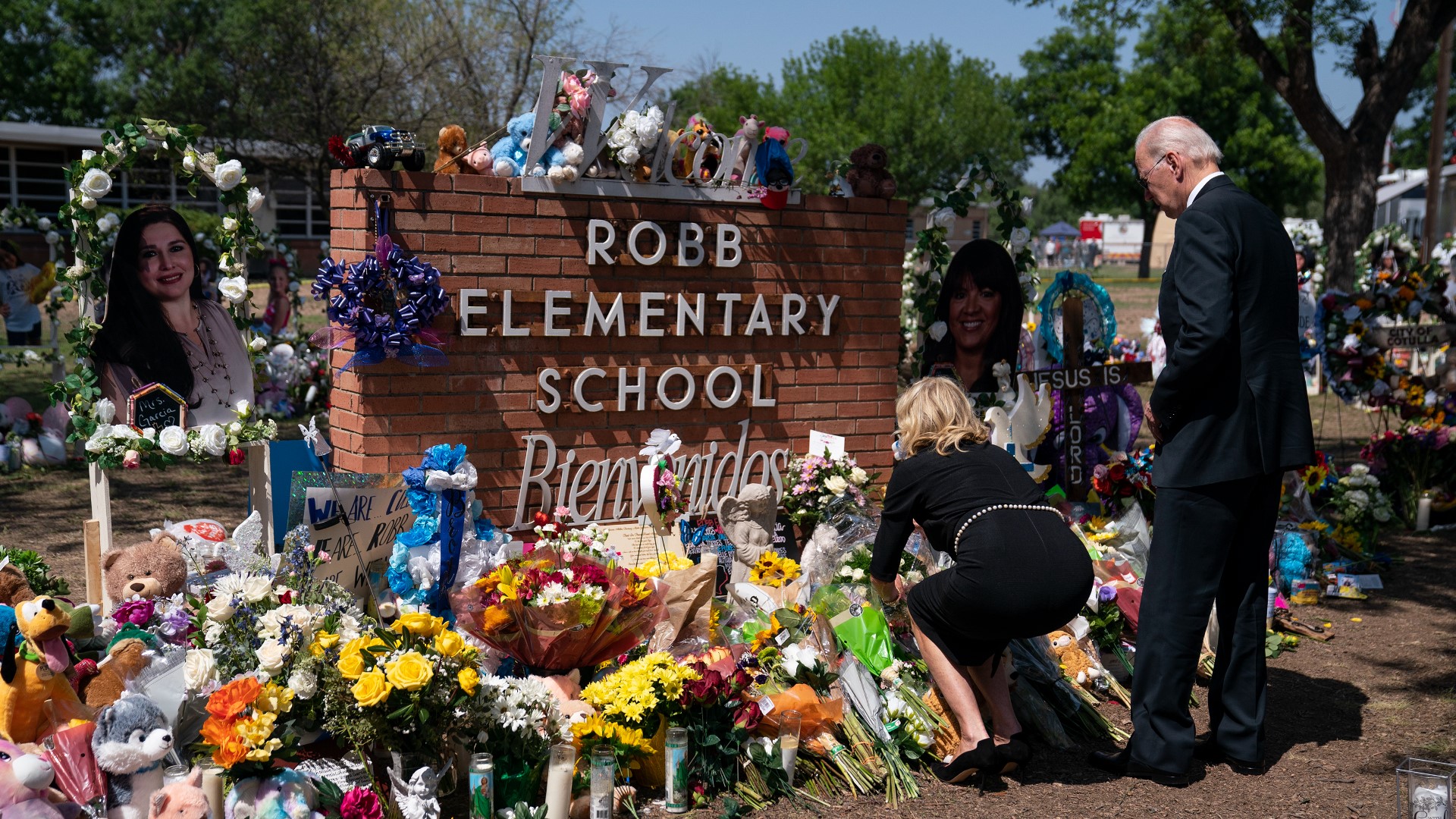 The president spent several hours meeting with community and religious leaders, as well as victims' families, after a gunman killed 21 people there on Tuesday.