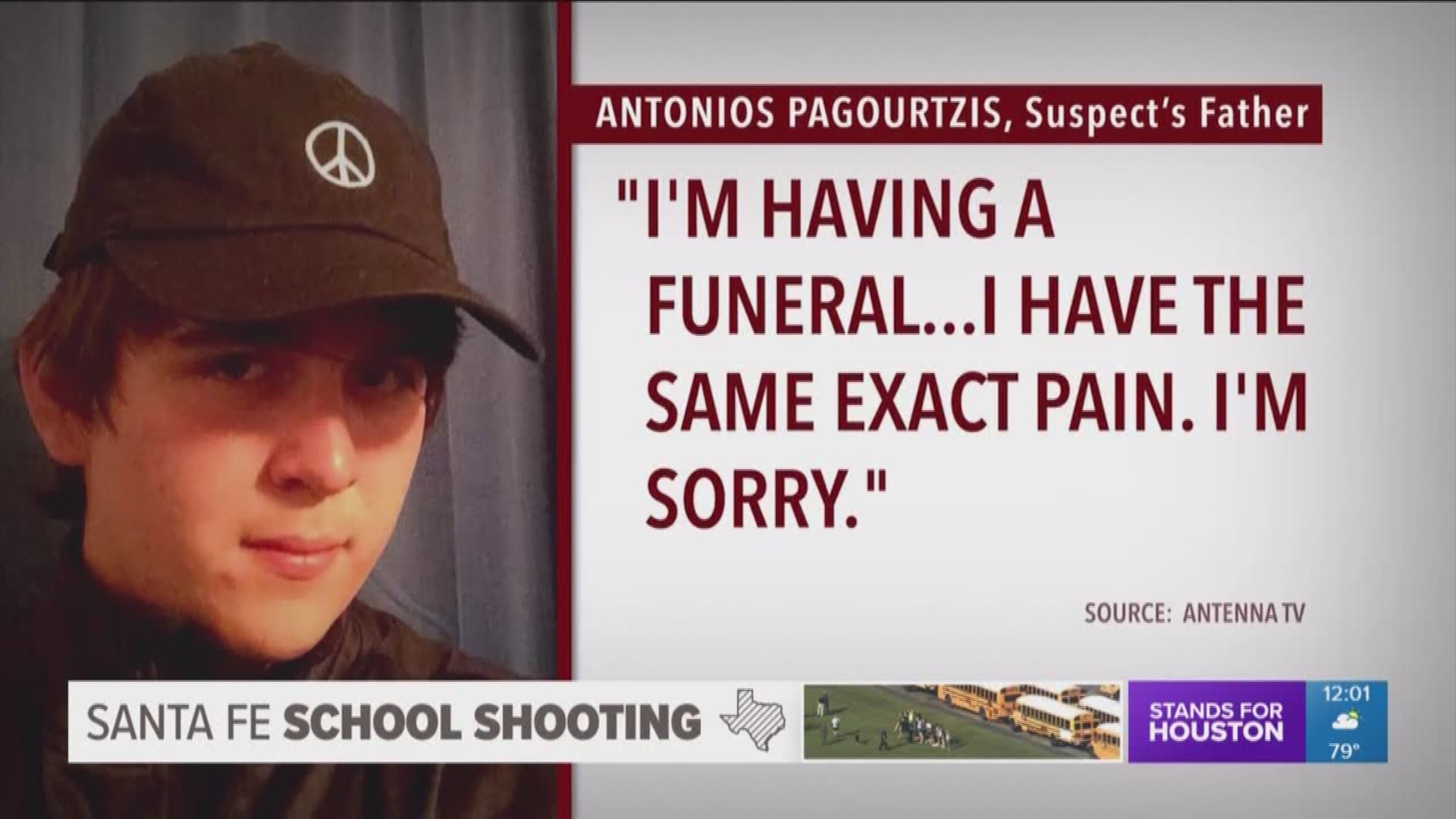 The father of the alleged Santa Fe shooter says something must have happened to his son, 17-year-old Dimitrios Pagourtzis, prior to Friday's mass shooting.