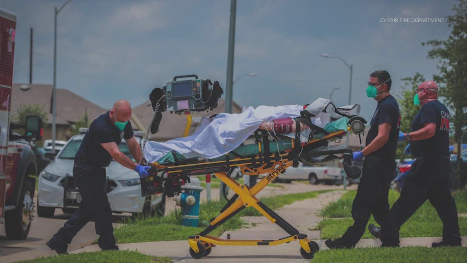 A woman was flown to the hospital Monday after she was attacked by a dog in Katy, according to the Cy-Fair Fire Department.