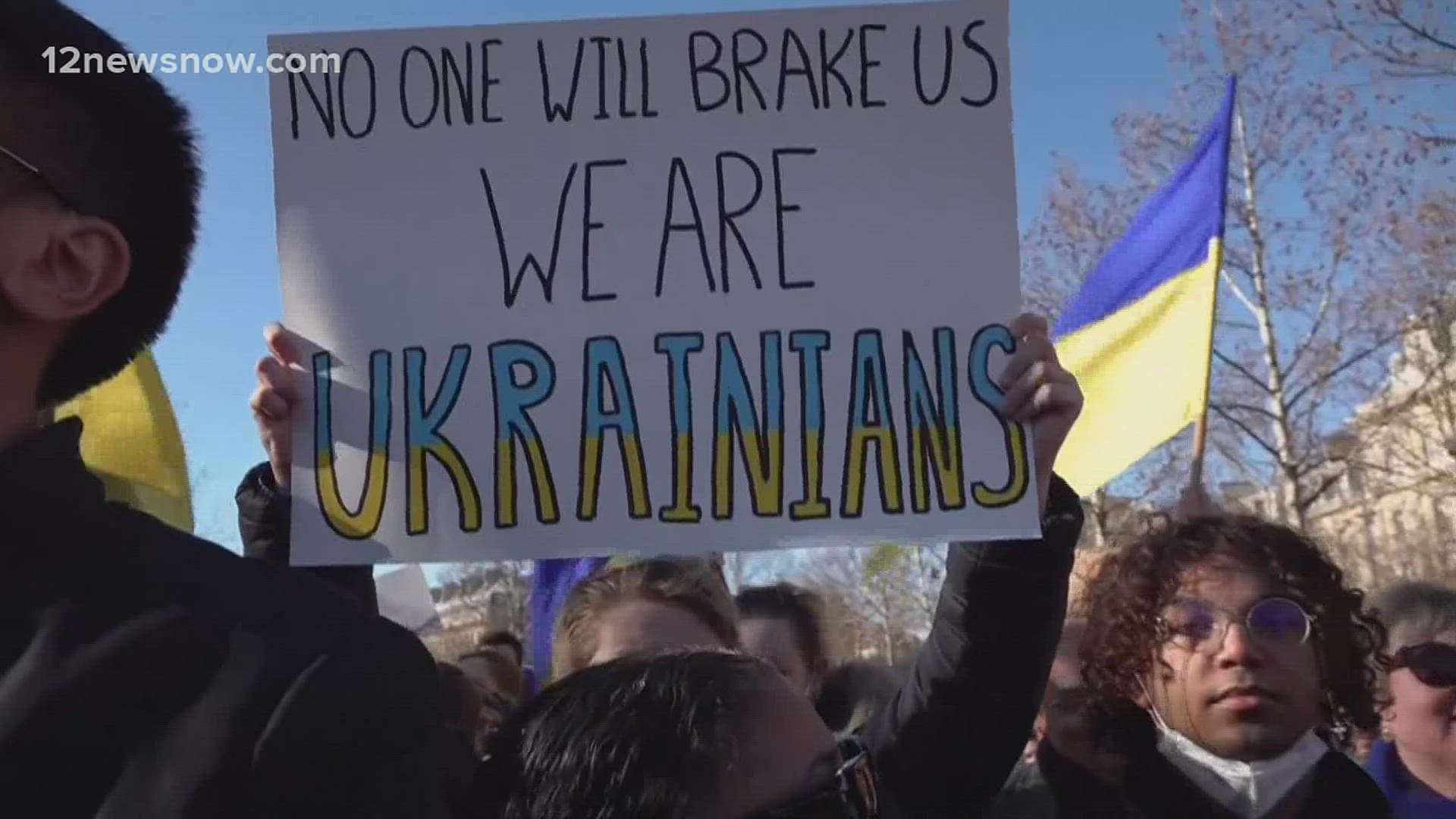 Some of the protesters called for extreme sactions against Russia nd others are calling on leaders to provide more weapons to Ukraine.