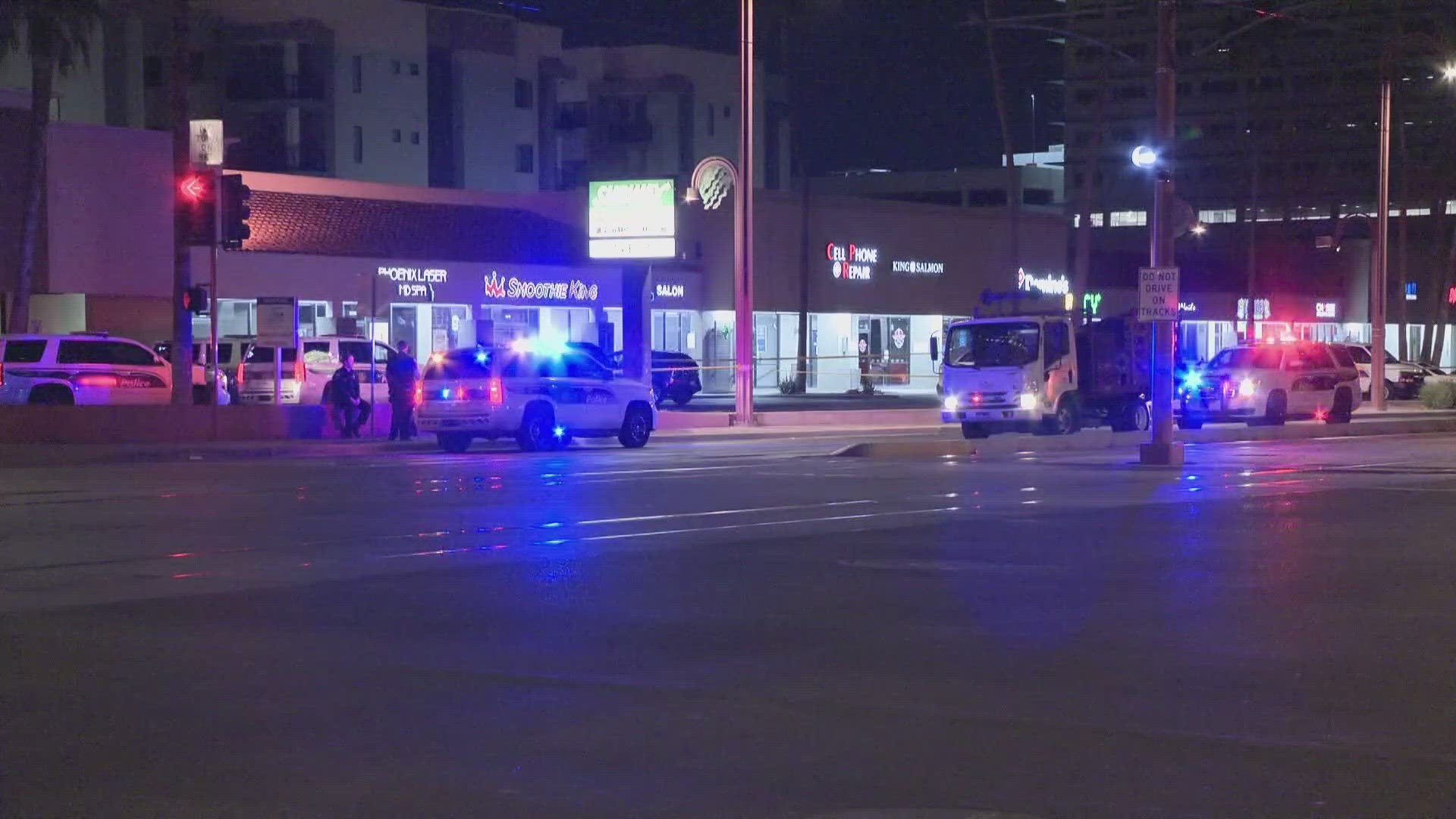 The Phoenix Police Department said the incident happened Sunday night when officers were flagged down to the intersection for unknown reasons.