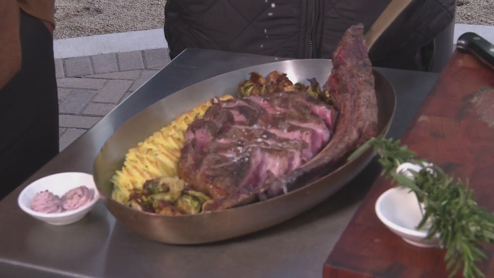 The WM Phoenix Open is anything but boring for food lovers. We asked a chef to show us a Tomahawk steak.