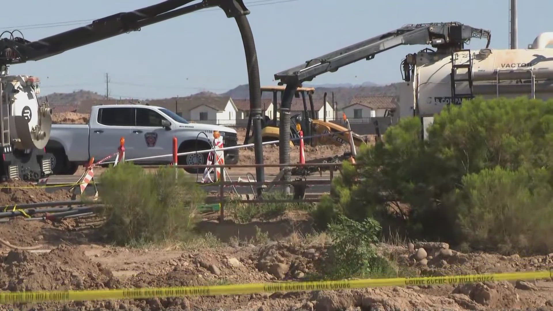 Witnesses reportedly saw dirt cave in on an individual at the construction site in Goodyear.