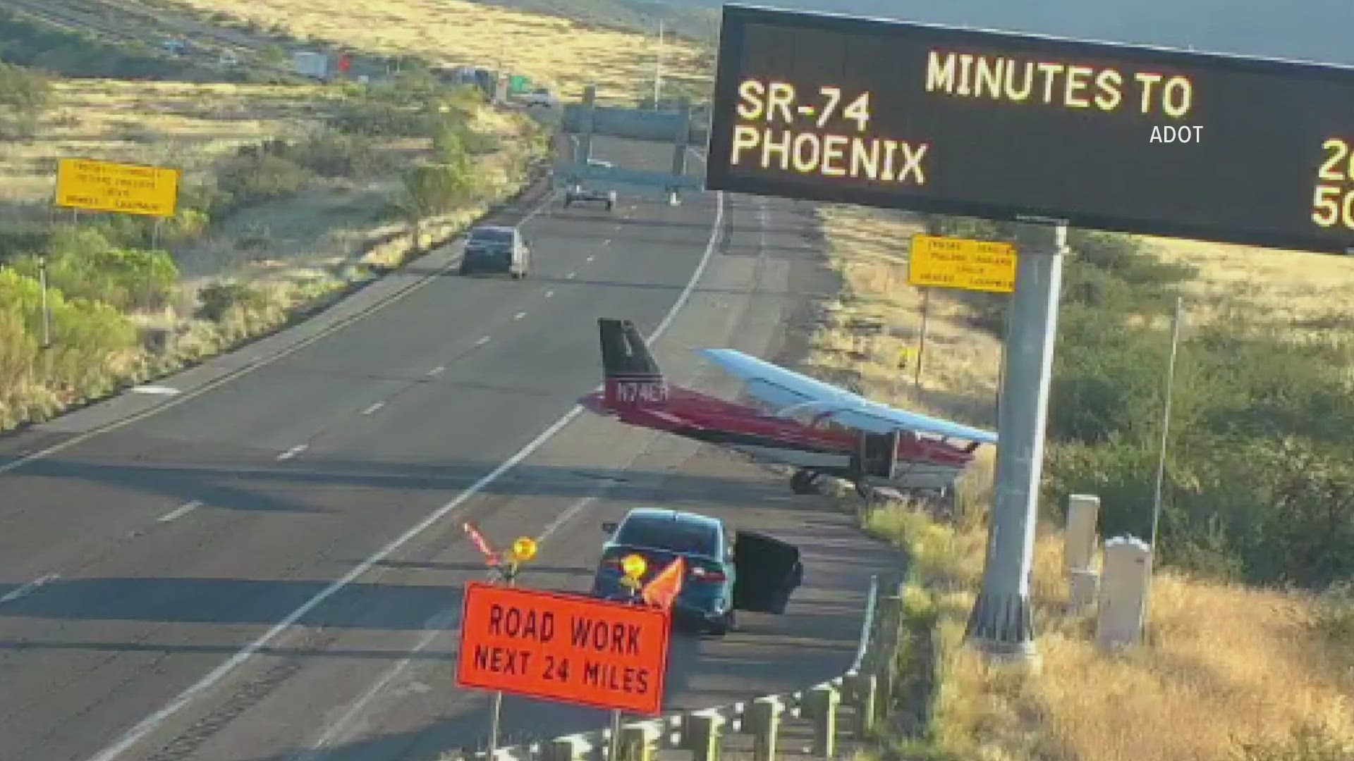 According to the Arizona Department of Transportation, all occupants inside the plane are safe.