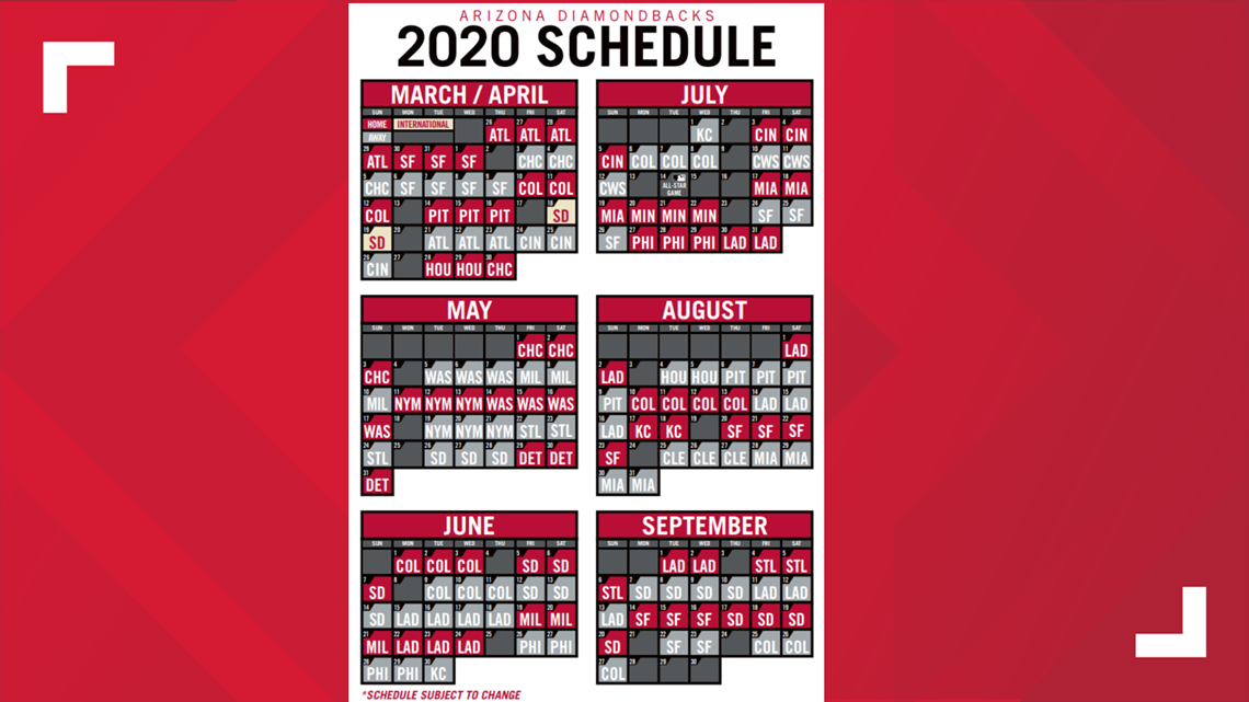 mlb schedule 2019 dbacks