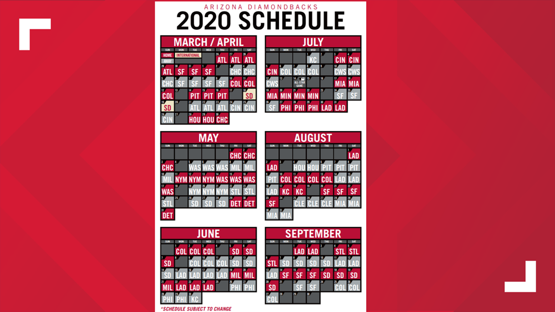 Diamondbacks Schedule 2022 Printable