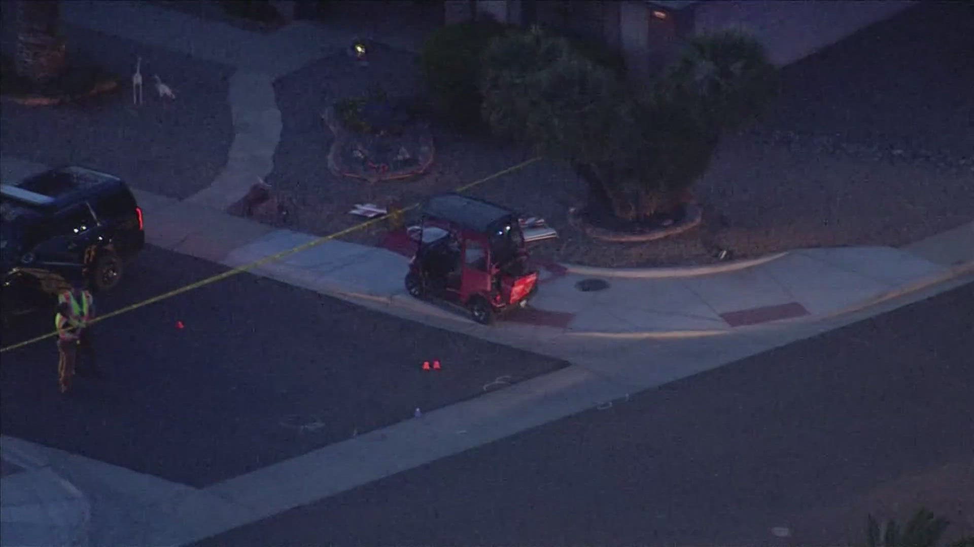 A man is dead after the golf cart he was driving was hit by a truck in Sun City Thursday.