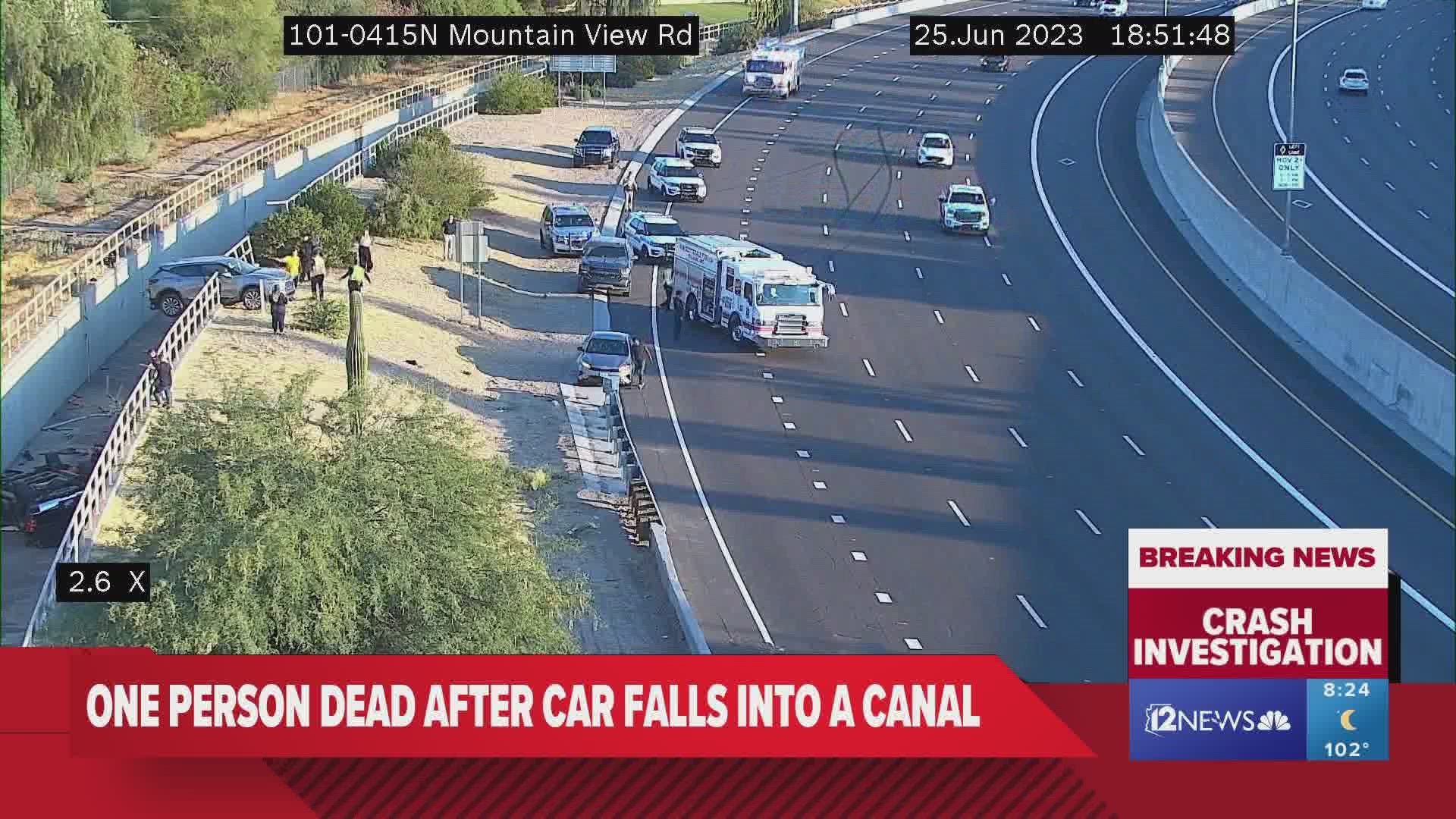 The incident happened Sunday evening near Loop 101 and Mountain View Road, authorities said