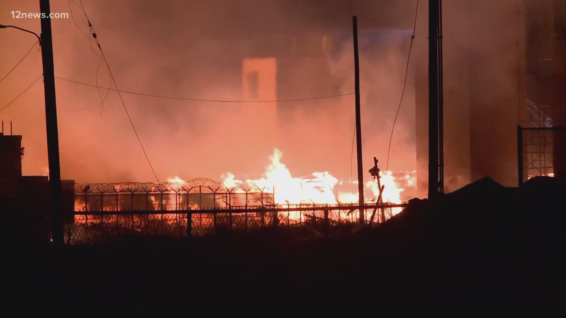 A fire broke out at a building under construction in the downtown Phoenix area Sunday night.