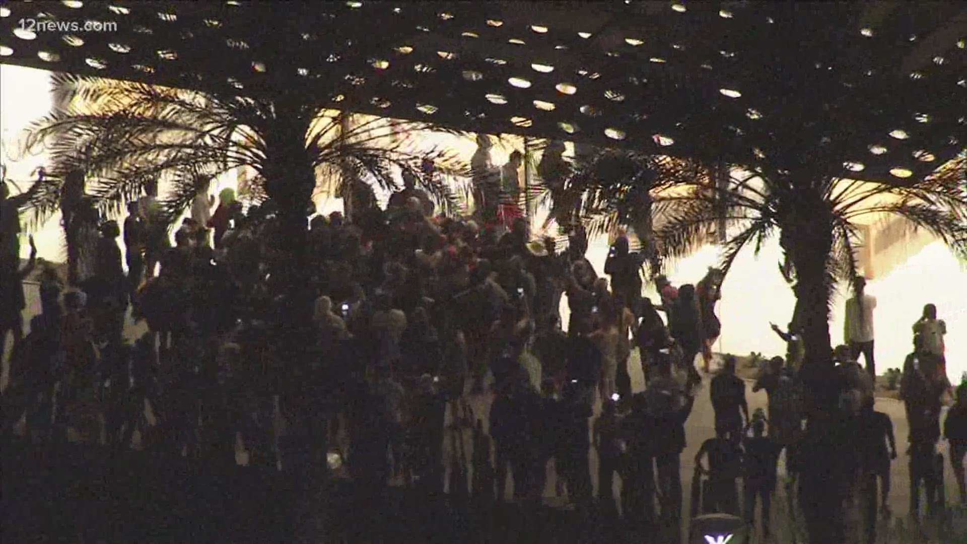 Looters break in to an Apple Store in Scottsdale during protests Saturday night. Sky 12 is over the scene.