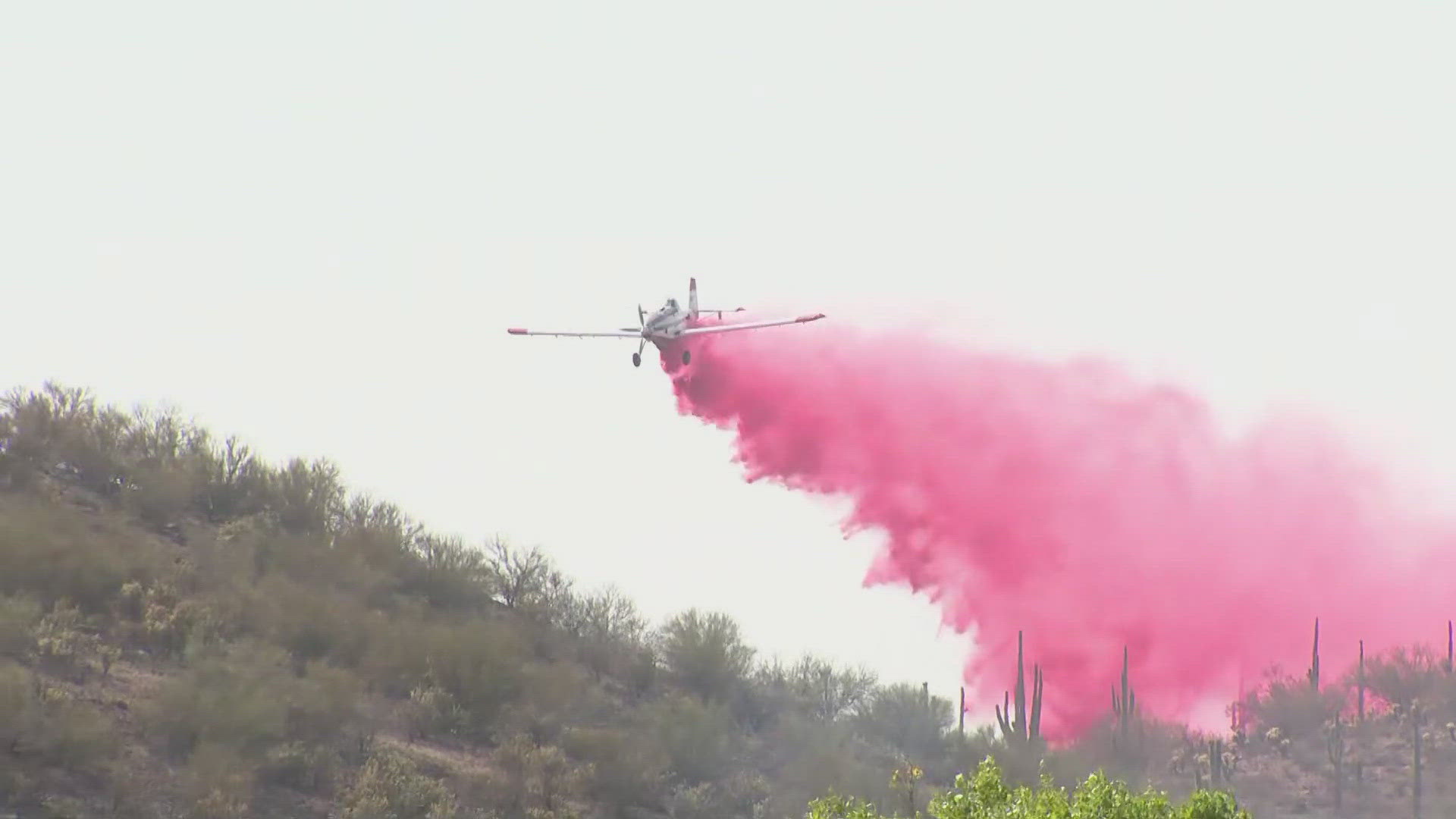 The fire is burning about 6 miles from downtown Wickenburg.