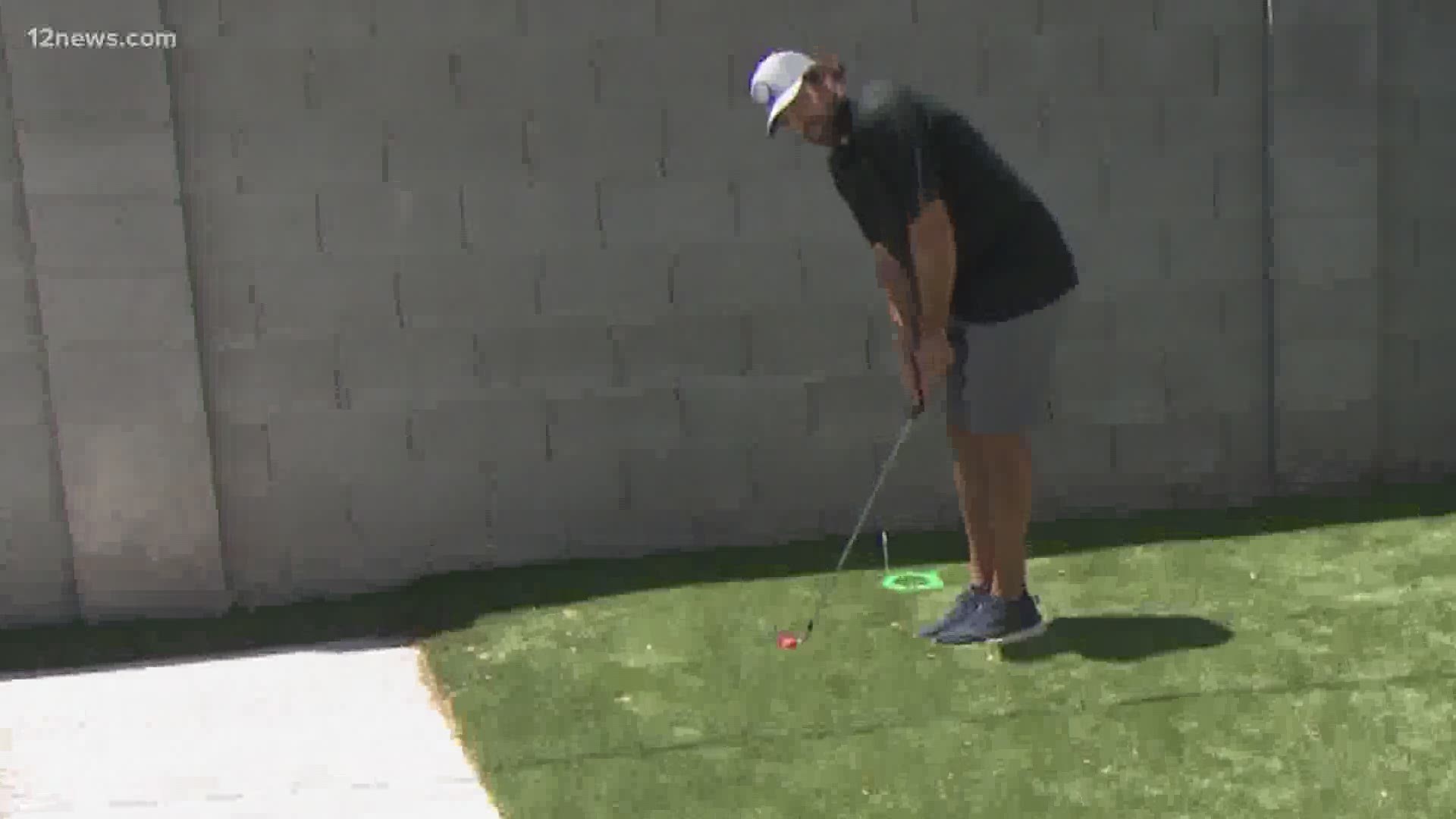 Former D-backs pitcher Josh Collmenter built a mini-golf course in his backyard and he invited 12 News' Bruce Cooper over to play a round and talk baseball.