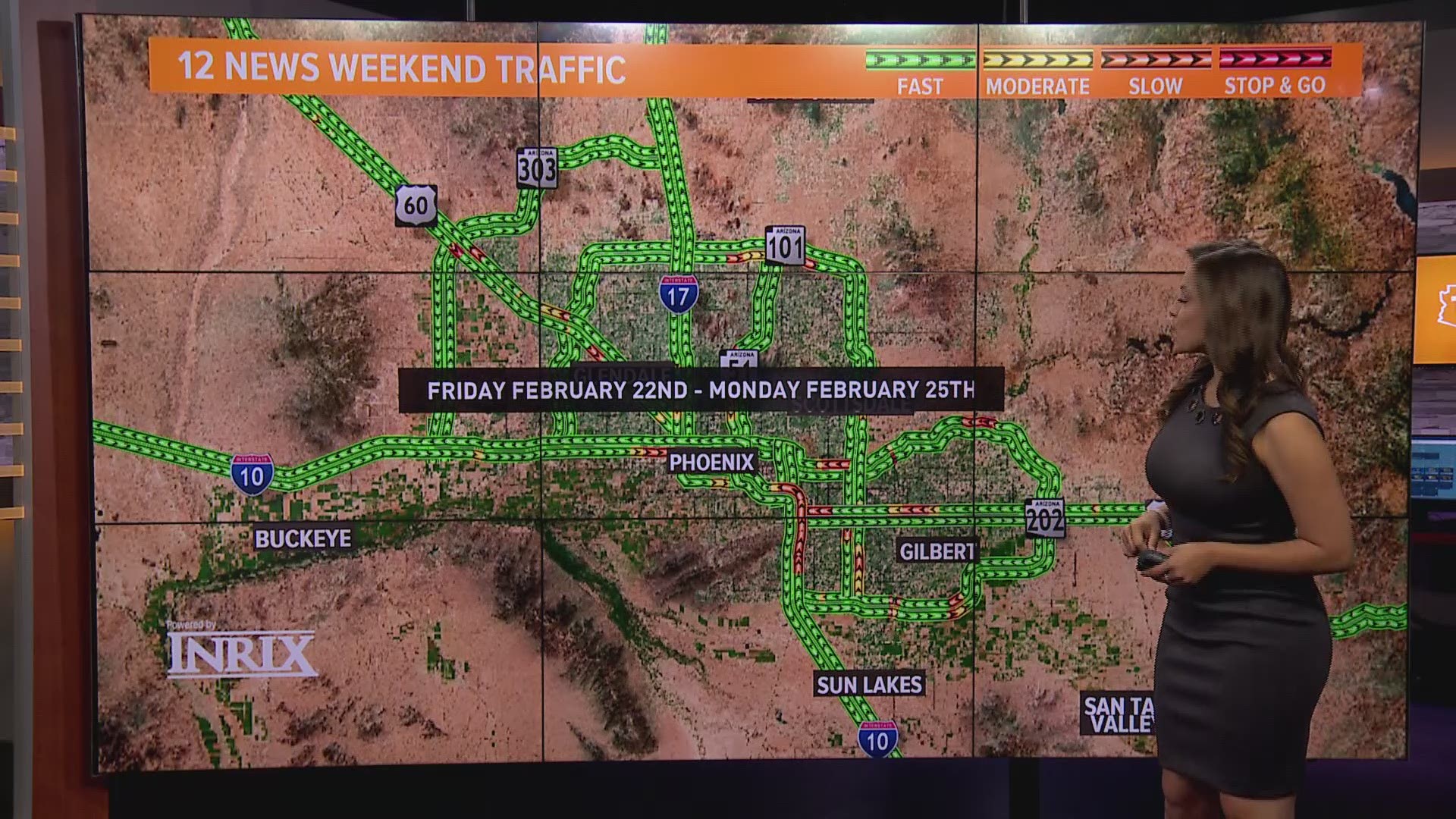 Weekend traffic for 2/22/19-2/25/19