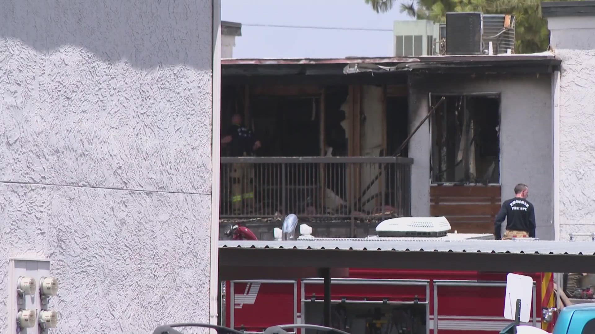 The fire broke out Saturday afternoon at an apartment complex near 27th Avenue and Cactus Road.