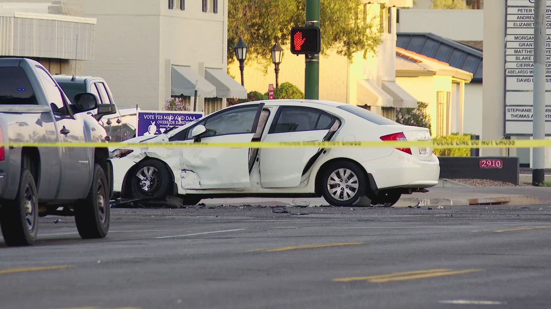 The Phoenix Police Department said a three-vehicle crash happened near 7th Avenue and Thomas Road. One person was killed and another was hospitalized.