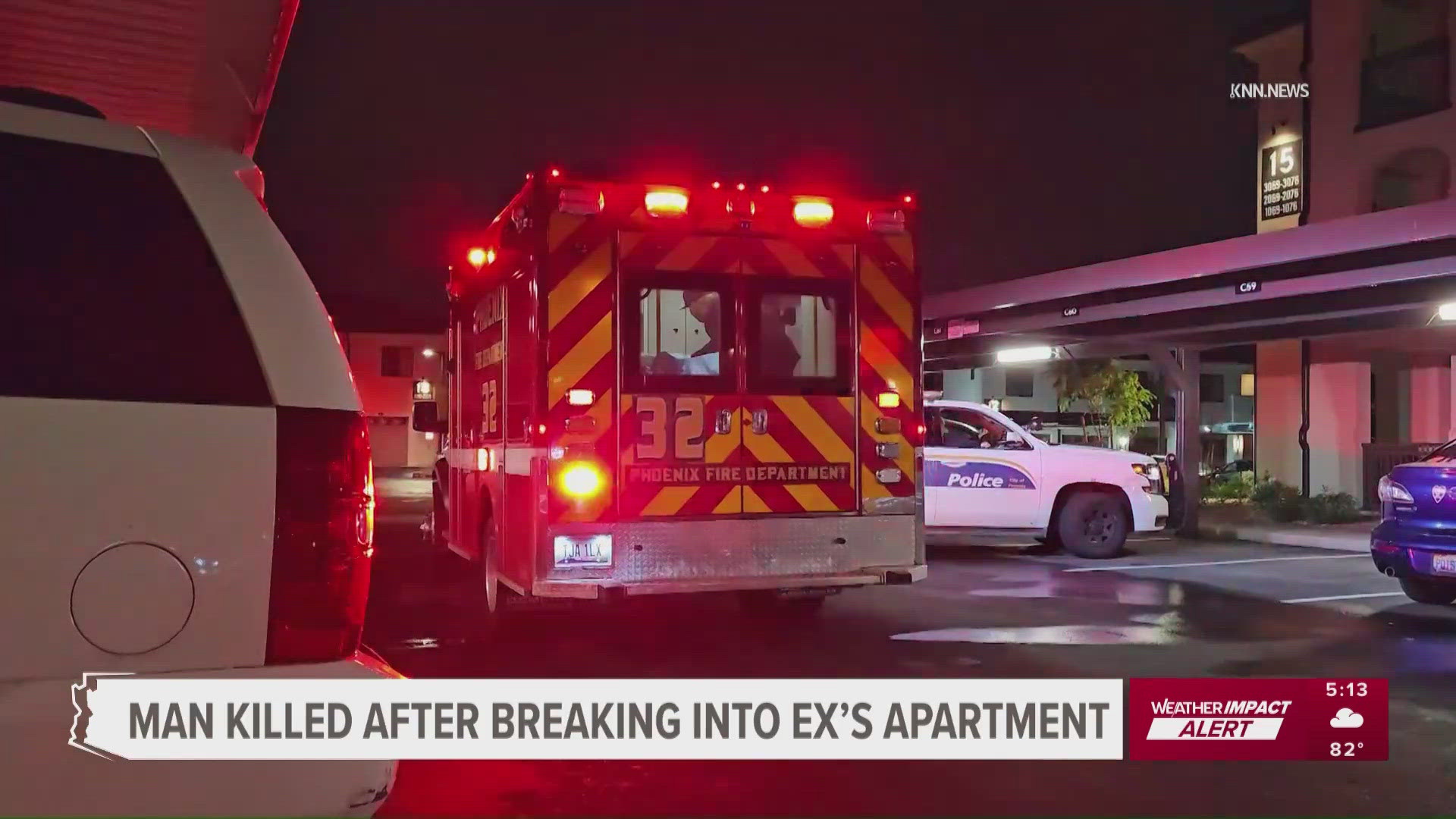 A man was shot and killed after allegedly breaking into his ex-girlfriend's home Friday night, according to authorities.