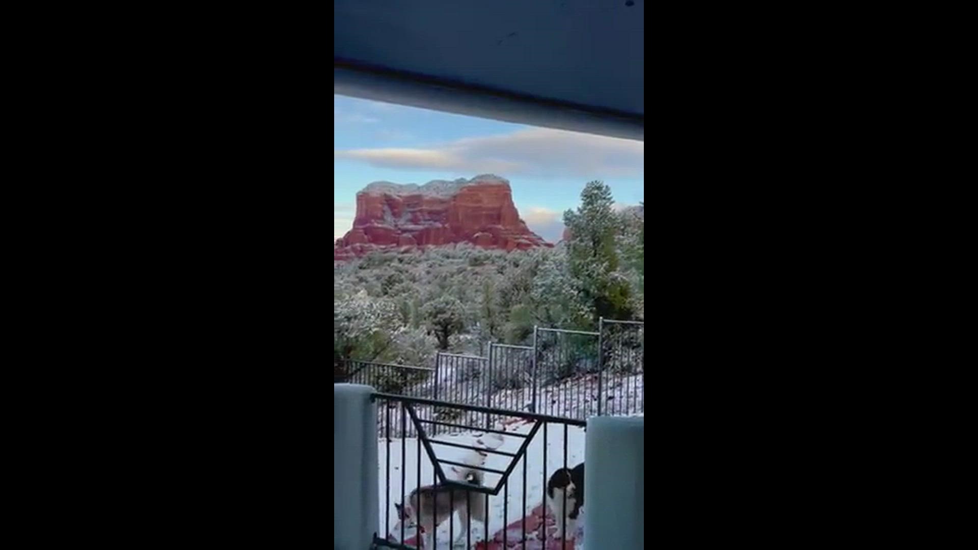 Snow blankets the red rocks of Sedona on Jan. 20, 2023.
Credit: KC