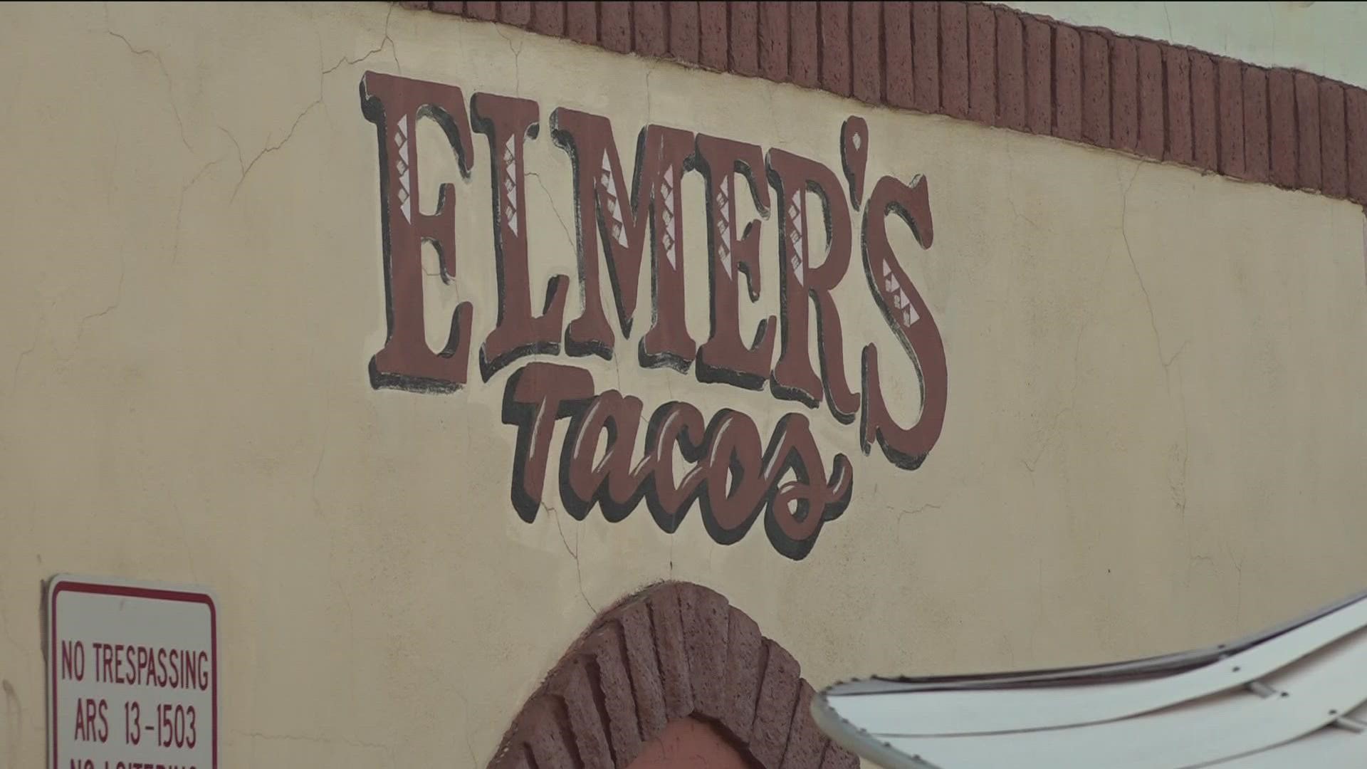 An unidentified person reportedly broke into the popular Elmer's Tacos, open in the East Valley since 1974, and stole knives originally belonging to the late owner.