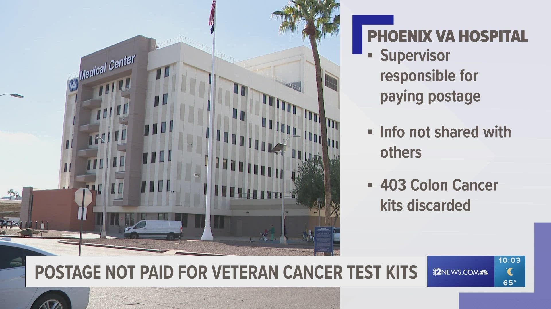 A report reveals that hundreds of veterans were forced to wait to learn if they had cancer. test kits sat for months in a warehouse because no one paid the postage t