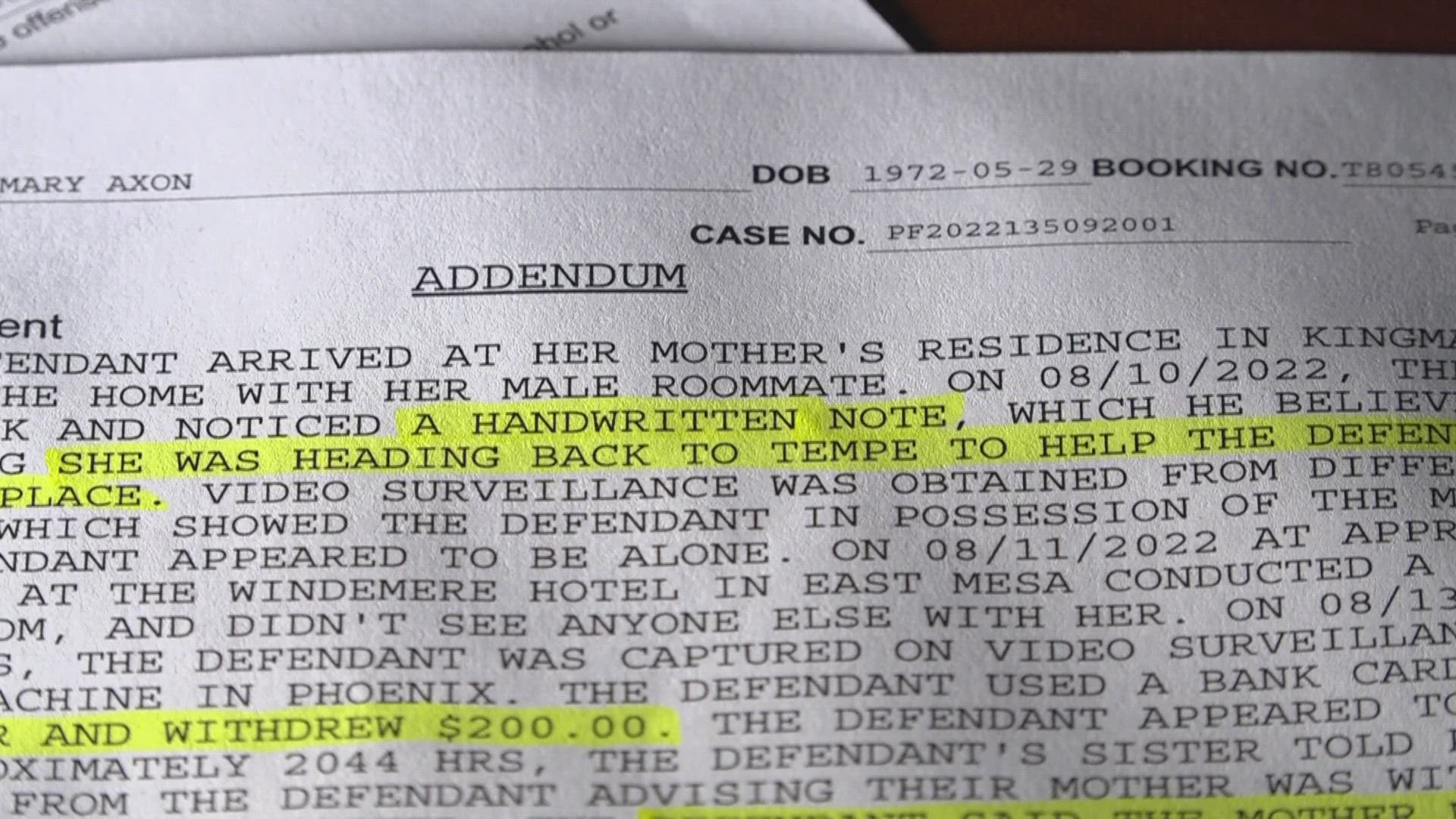 Gabrielle Axon of Phoenix reportedly told police she bought clothes, shoes and an iPad with the stolen money.